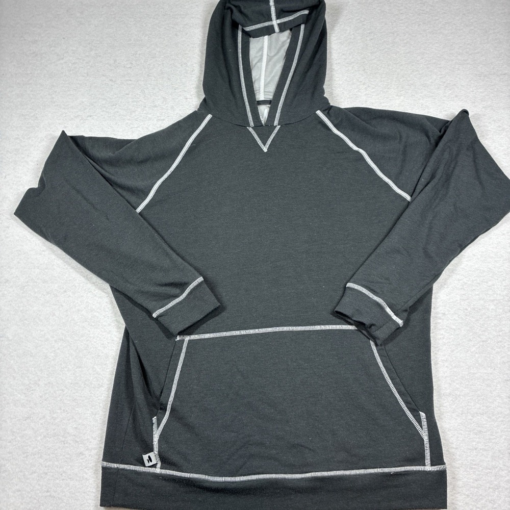Johnnie-O Hoodie Mens Large Gray Pullover Heavy Cozy Preppy Athletic Golf Casual